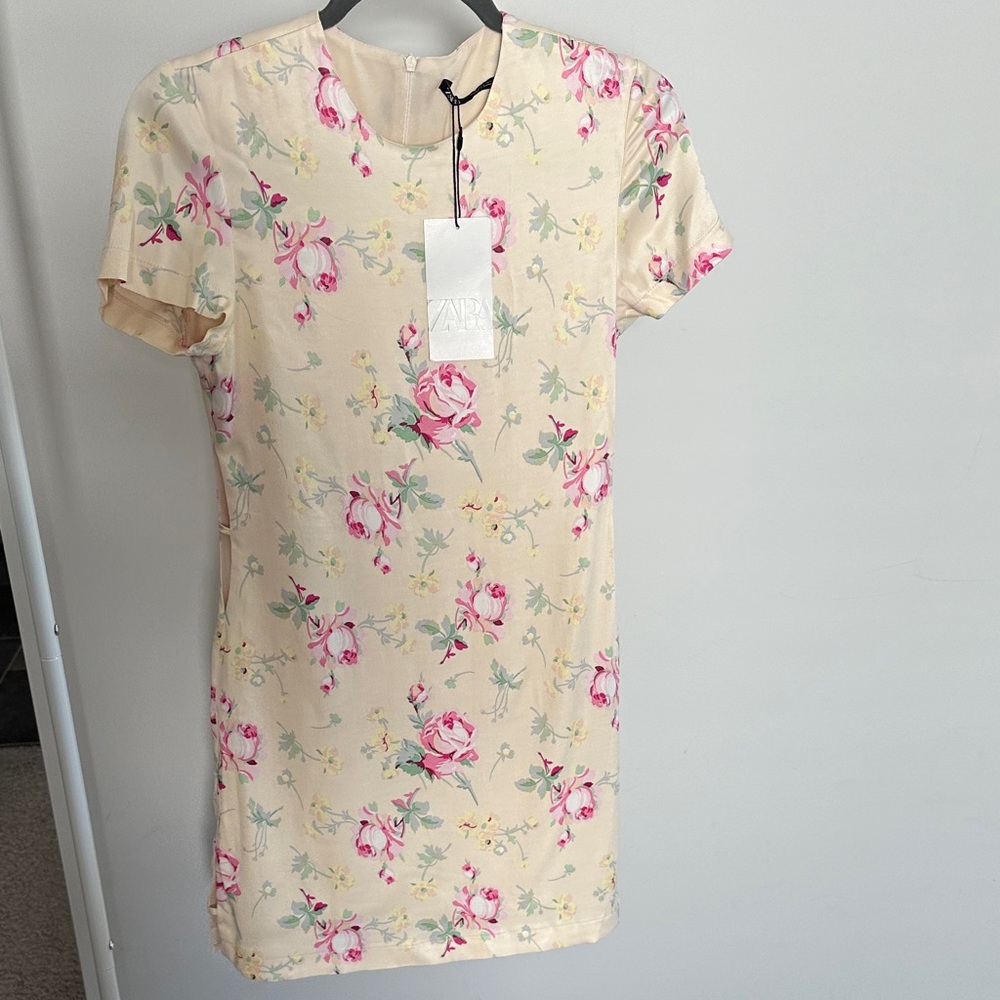 Zara Floral Print Short Sleeve Dress